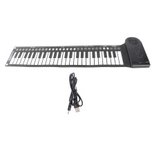 49 Keys Roll Up Piano Keyboard with Builtin Speaker, Silicone Flexible Portable Piano for Travel and Beginners