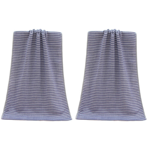 2Pièces Serviettes En Coton Bleu Pour Bain Usage Familial 1