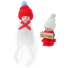4Pièces Ornements Noël Miniatures Bois Tissu Pour Sapin Et Maison