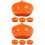 8Pièces Bols Service Céramique Orange Résistants 7