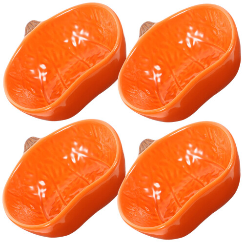 8Pièces Bols Service Céramique Orange Résistants 2