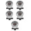 5Ensembles Manomètres Pression Huile Auto Durable Aluminium Noir 5