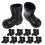 50Paires Mini Bottes ABS Noires Décor Maison 1