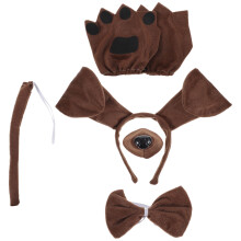 5Sets Decoratief Puppykostuum Polyester ABS Kind Koffiebruin