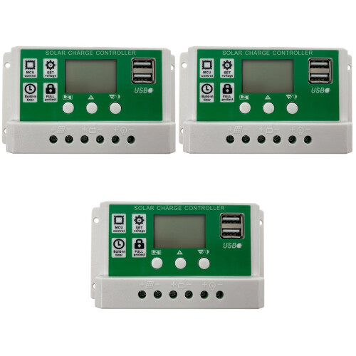3Pcs Panel Regulator with Auto Mppt & Dual Dc Plugs 2