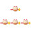 4Sets ABS Witte Vis Percussie Speelgoed Office Ontspannend 4