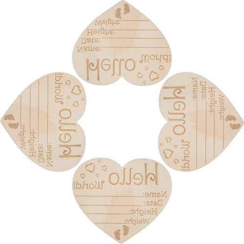 16Pièces Étiquettes Bébé Bois Beige Décor 2