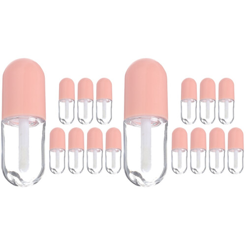 16Pièces Mini Tubes Gloss Rose Plastique Résistant Pour DIY 1