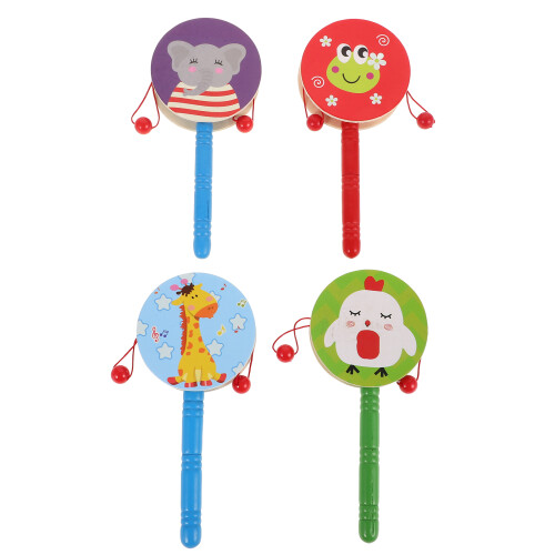 6Pièces Tambour À Secouer Bébé Jouet Durable