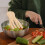 1Pc Yellow Bamboo Salad Stirrer Hand-Shaped Kitchen Supply Server 4