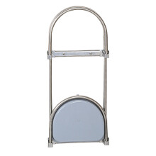 2Pièces Porte-Parapluies Pliable Mural Acier Hd Argent Bleu