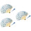 3Pièces Éventail Décoratif Bleu Coton Manche Bambou Durable 7