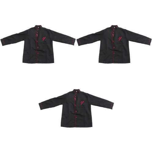 3Pièces Vestes Chef Unisexes Coupe Ample Facile À Durable 2