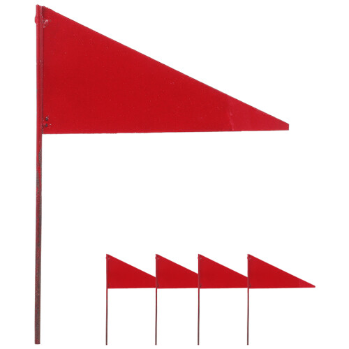 10Pcs Red Triangular Iron Flags Durable Lawn and Garden Markers
