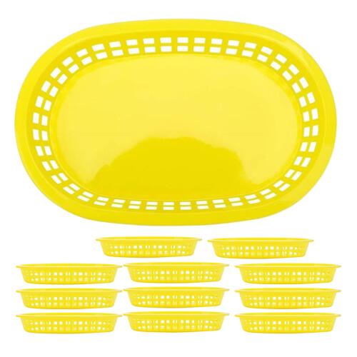 36Pcs Yellow Oval Fruit and Snack Serving Baskets