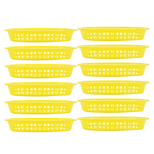 36Pcs Yellow Oval Fruit and Snack Serving Baskets 1