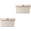 2Pcs Stackable Wardrobe Storage Box Khaki with Handles and Double Lids 3