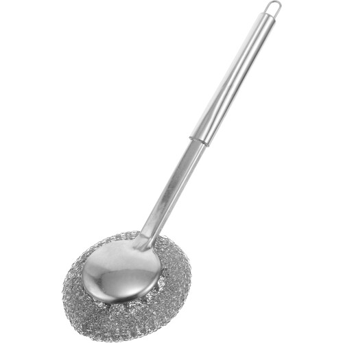 5Pcs Kitchen Stainless Steel Pot Scrubber with Long Handle Heavy Duty 1