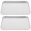 2Pcs Stainless Steel Sheet Pans for Baking Large Silver Barbecue Tray 7