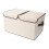 2Pcs Stackable Wardrobe Storage Box Khaki with Handles and Double Lids 9