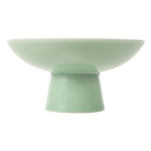 5Pcs Ceramic Footed Serving Plate Green Porcelain Snack Display Tray 1