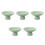 5Pcs Ceramic Footed Serving Plate Green Porcelain Snack Display Tray 5