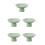 5Pcs Ceramic Footed Serving Plate Green Porcelain Snack Display Tray 9