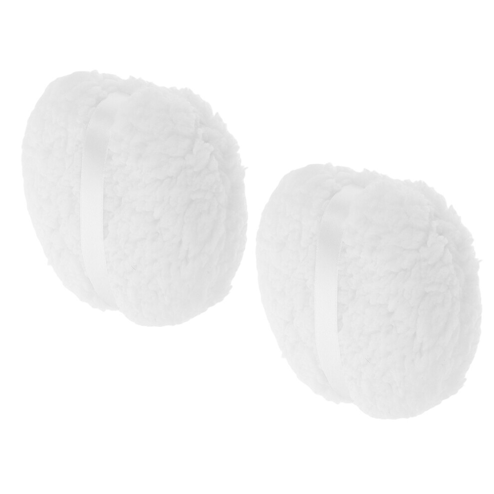 Villcase White 8Pcs Oversized Soft Plush Body Powder Puff Reusable Dusting Puff