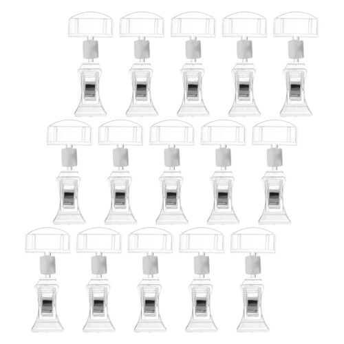 30Pcs Clear Rotatable Price Tag Holders Versatile Sign Display Clips