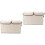 2Pcs Stackable Wardrobe Storage Box Khaki with Handles and Double Lids 4
