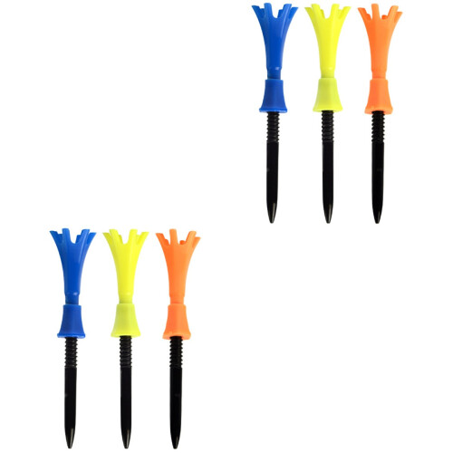 6Pcs Golf Tees Plastic Assorted Color Durable for Better Hits 2