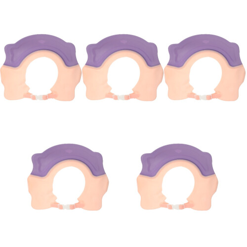 5Pcs Waterproof Baby Bath Hat Purple Adjustable Infant Shampoo Hat 2