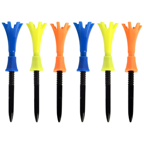 6Pcs Golf Tees Plastic Assorted Color Durable for Better Hits 1