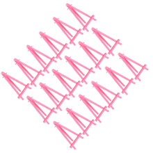 30Pcs Durable Pink Plastic Mini Triangle Frame Easel for Photo Display