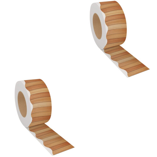 2 Rolls Announcement Border Sticker Clear Knob Wall Shield Work Brown 2