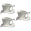 3Sets Smooth White Ceramic Coffee and Tea Cup with Saucer Set 8