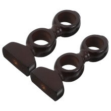 8Packs Coffee Solid Wood Curtain Rod Wall Brackets Heavy Duty Holder
