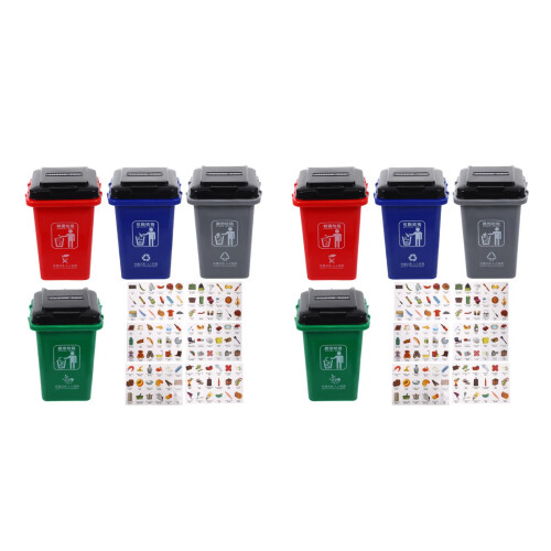 2 Sets Garbage Classification Toy Puzzle Trash Can Cognitive Game 1