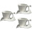 3Sets Smooth White Ceramic Coffee and Tea Cup with Saucer Set 7