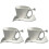 3Sets Smooth White Ceramic Coffee and Tea Cup with Saucer Set 3