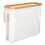 2Pcs Beige Bamboo Laundry Hamper with Lid Small Trash Can Bathroom Bin 1
