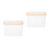 2Pcs Beige Bamboo Laundry Hamper with Lid Small Trash Can Bathroom Bin 5
