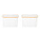 2Pcs Beige Bamboo Laundry Hamper with Lid Small Trash Can Bathroom Bin 7