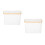 2Pcs Beige Bamboo Laundry Hamper with Lid Small Trash Can Bathroom Bin 6