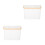 2Pcs Beige Bamboo Laundry Hamper with Lid Small Trash Can Bathroom Bin 4