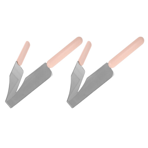 6Pcs Pink Stainless Steel Pie Server Cake with Ergonomic Handle 1