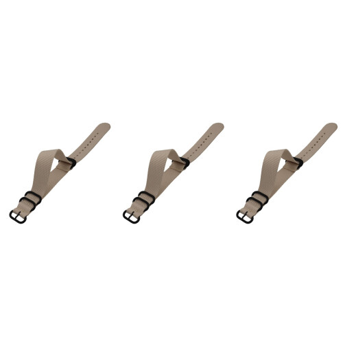 3 Pcs Nylon Watch Strap 24mm Adjustable Beige 2
