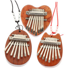 Mini Wooden Thumb Piano Set 3pcs Cartoon Finger Kalimba BeginnerFriendly Portable Instrument for Music Lovers
