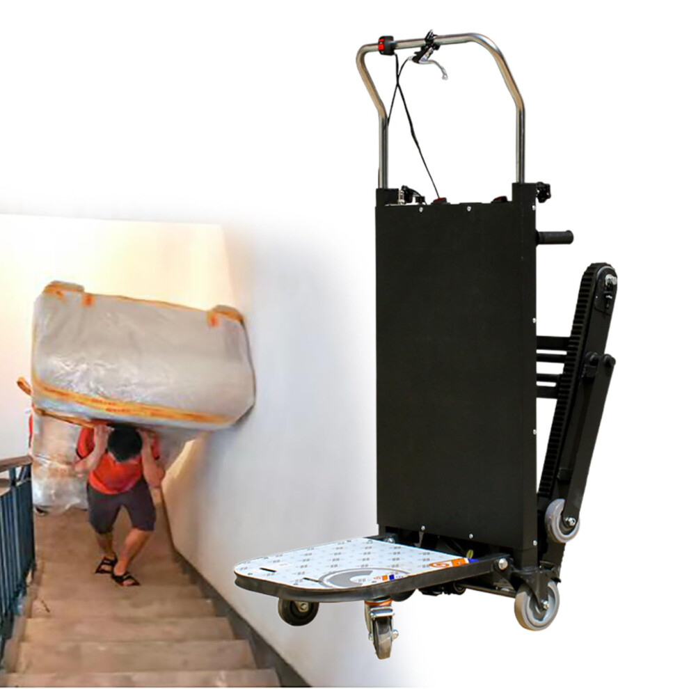 Electric Stair Climbing Hand Truck with Brake, 500kg Heavy Duty Powered Stair Climber Dolly for Moving