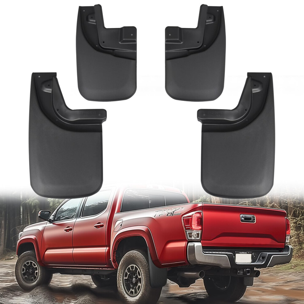 Mud Flaps For Toyota Tacoma 20052015 Front And Rear Splash Guards Nodrill Allweather 4Pcs Set 9070919804281